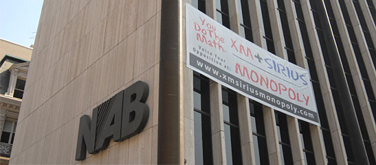 NAB office building banner